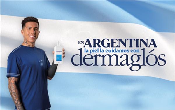 Dermaglós presentó a Enzo Fernández como imagen de su campaña