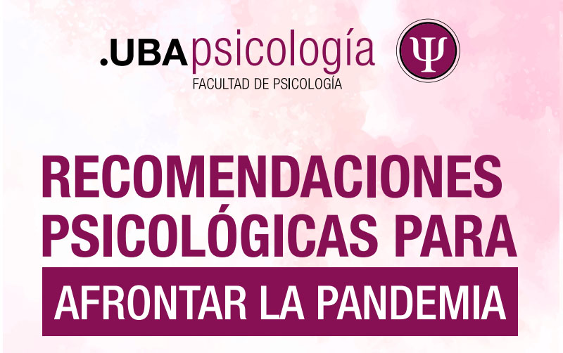 Recomendaciones psicológicas para afrontar la pandemia