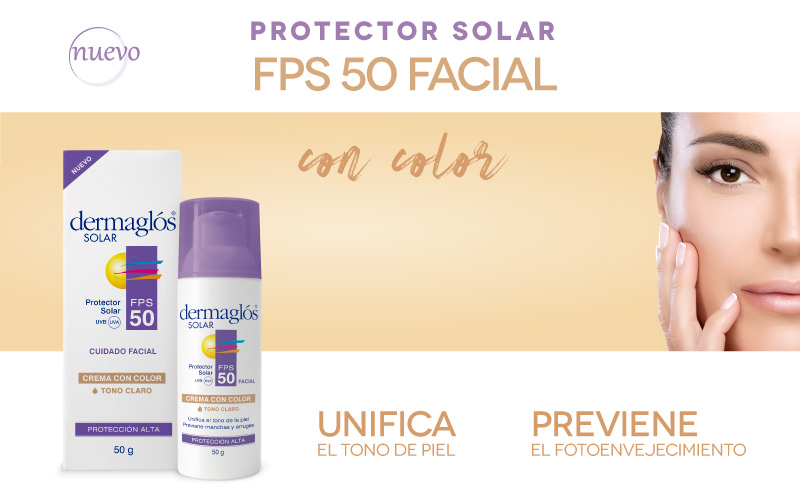 Image: Nuevo Dermaglós Solar Facial FPS 50 con color